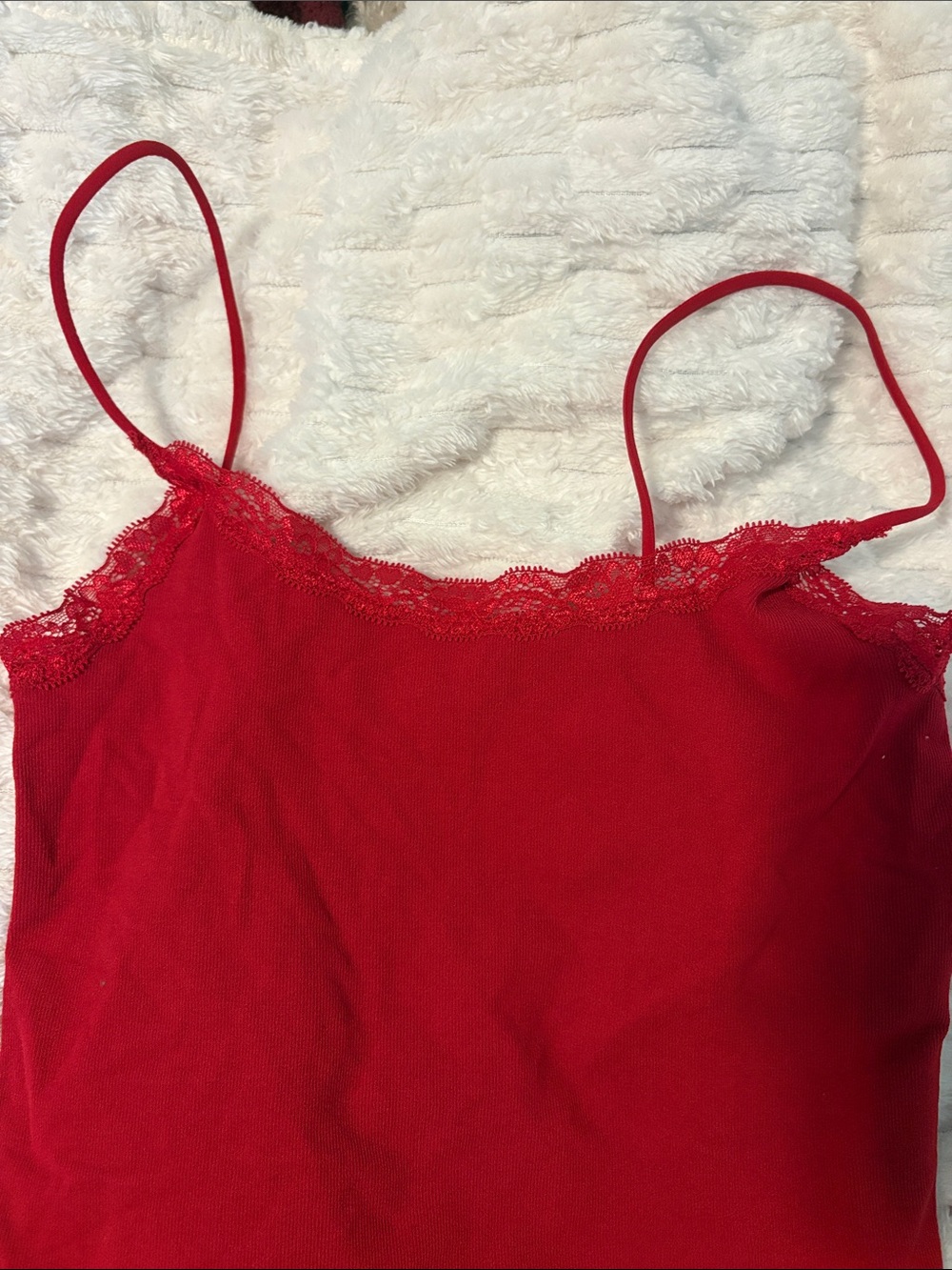 Garage Red Lace-Trim Camisole - Picture 3 of 6